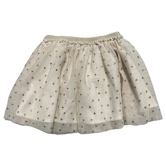 Mayoral 2Y Champagne Gold Glitter Polkadot Tulle Skirt - Picture 2 of 4